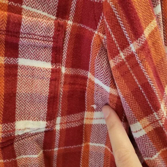 Lucky Brand Cotton Flannel Shirt Women's Size Medium (8-10) - Picture 2 of 6